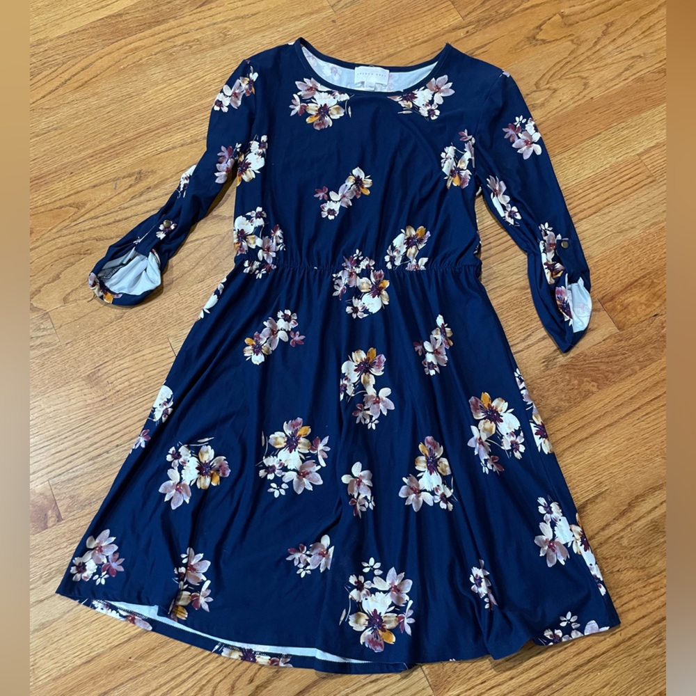 Navy floral dress